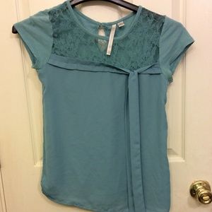 Lauren Conrad warm blue teal blouse